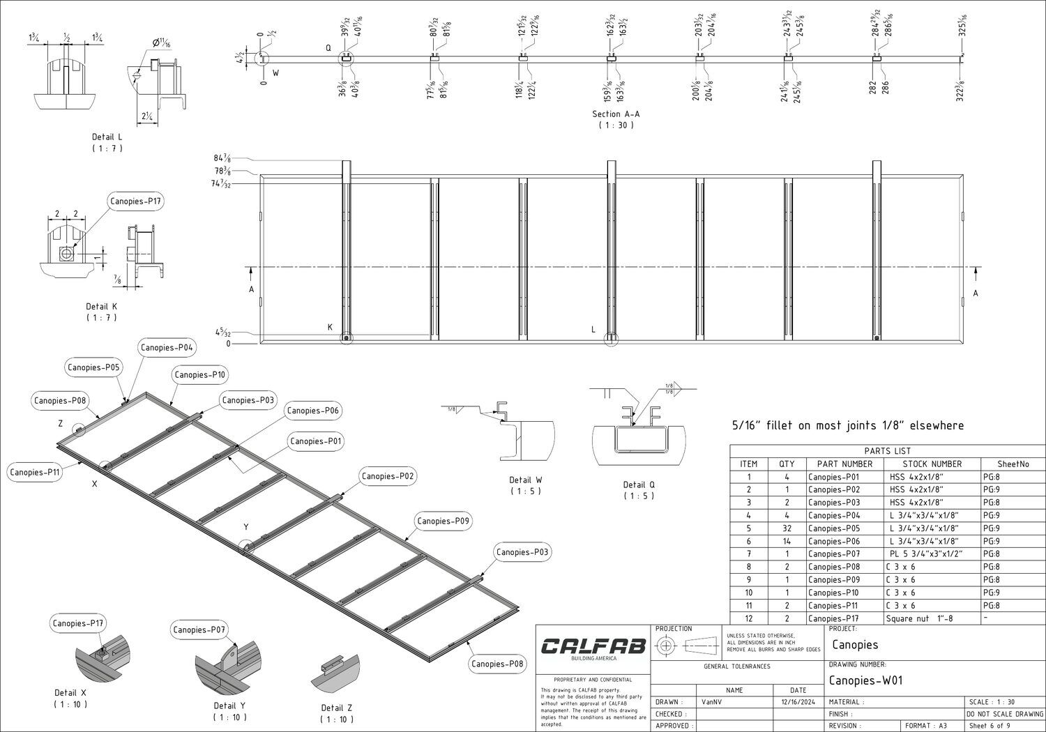 Canopy shop drawing 3 of 5