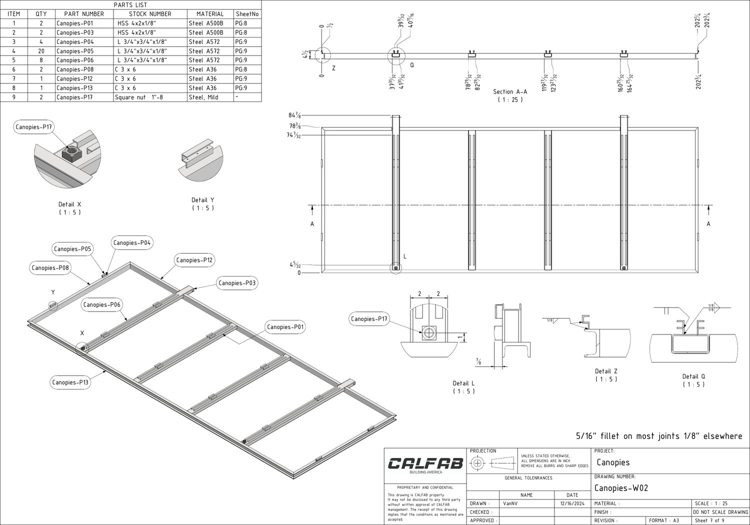Canopy shop drawing 4 of 5