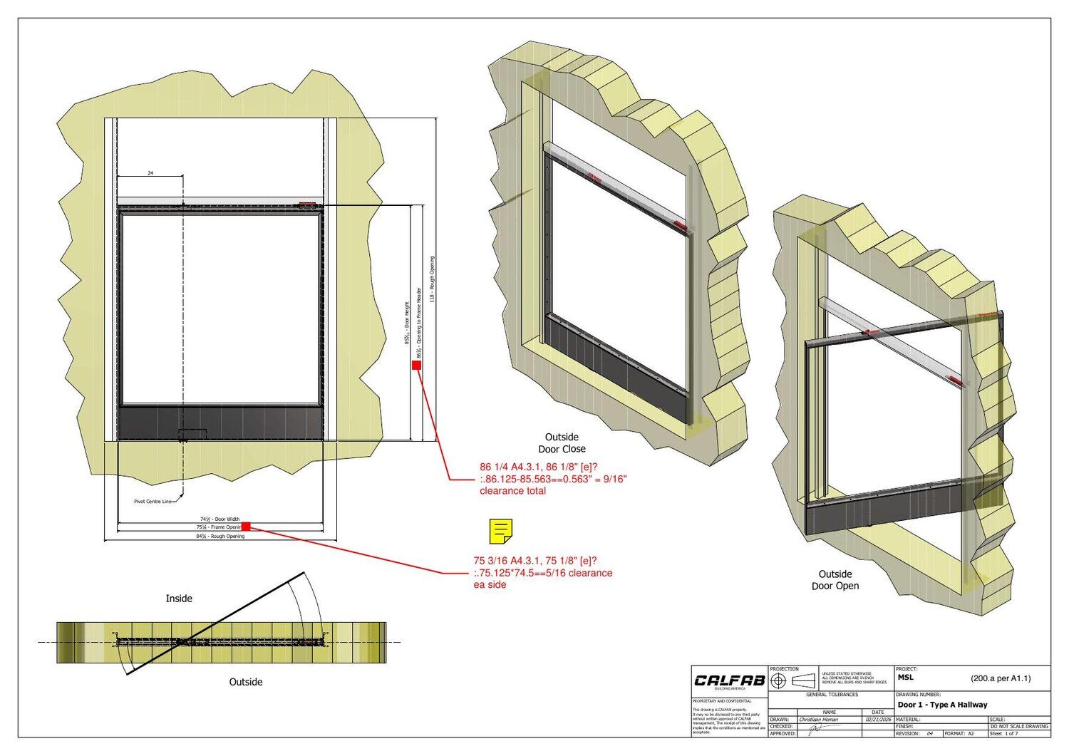 FritsJurgens pivot door shop drawing 1 of 5