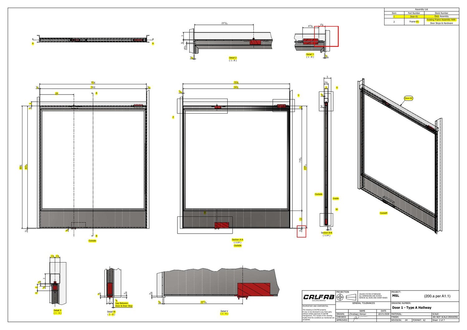FritsJurgens pivot door shop drawing 2 of 5
